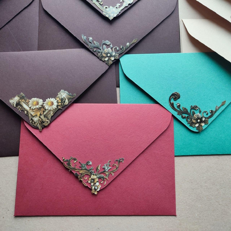 Прикраса до конверту Наліпка ретро куточок